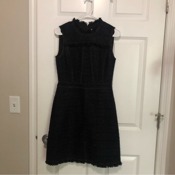 Tory Burch Aria Navy Blue Tweed Dress - Picture 2 of 6